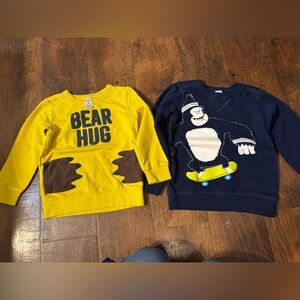 Carter's Yellow 'Bear Hug' and Navy Skater Sweatshirts